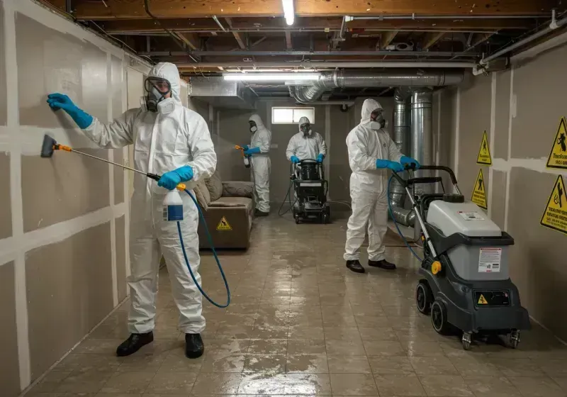 Basement Moisture Removal and Structural Drying process in Union City, TN